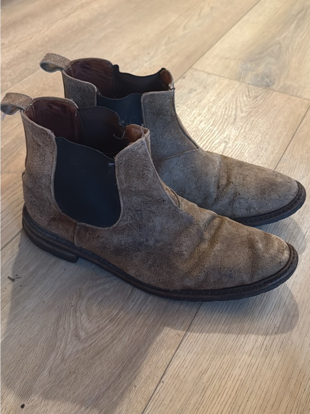 Allen Edmonds Taupe Suede Chelsea Boots